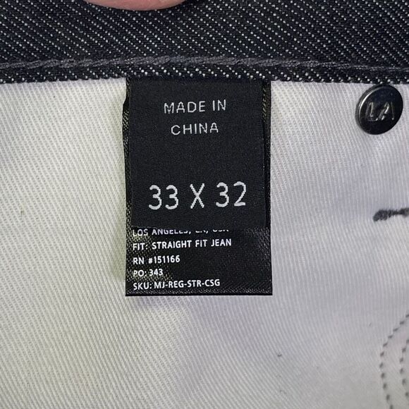 DSTLD Black Stretch Cotton Blend Button Fly Straight Leg Jeans Size 33x32 - Picture 9 of 12